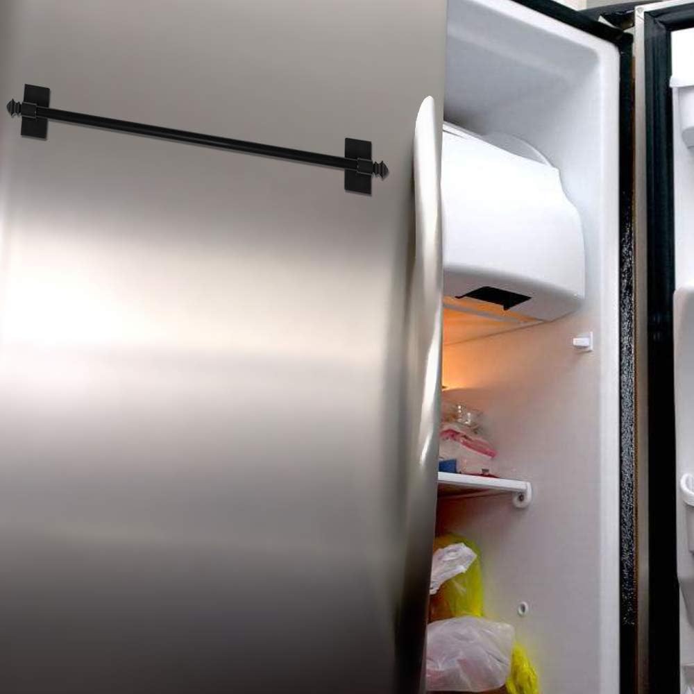 Magnetic Curtain Rod Multi-Use Adjustable Cafe Sidelight Magnetic Rods, 09"-16" Magnetic Curtain Rod, Black, 4-Pack