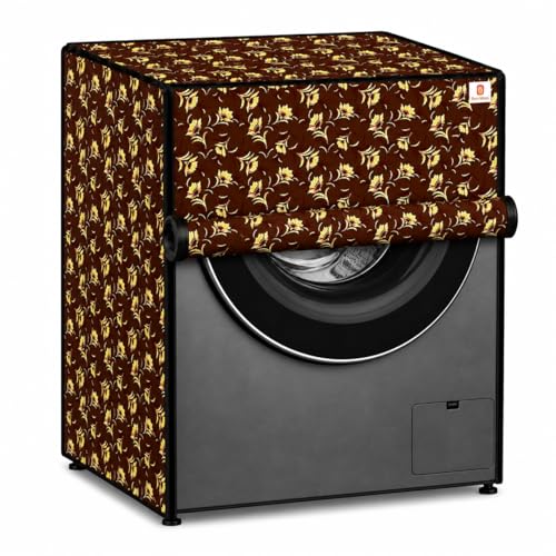 Image of GURU ISHMA Front Load Fully Automatic Washing Machine Cover for 6.5kg to 8kg | Waterproof & Dustproof Polyester Cover with Zip Closure | Suitable with Samsung, IFB, LG, Bosch & More (61 x 61 x 87 cm)