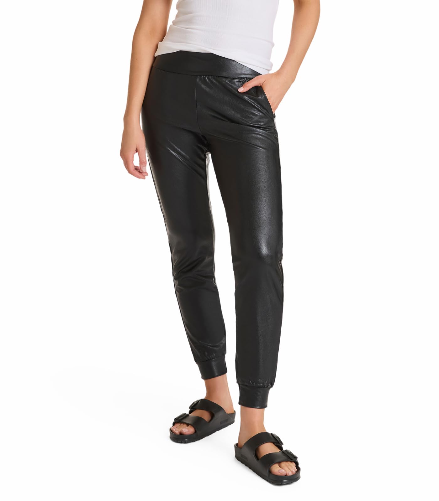 commando Womens Faux Leather Joggers