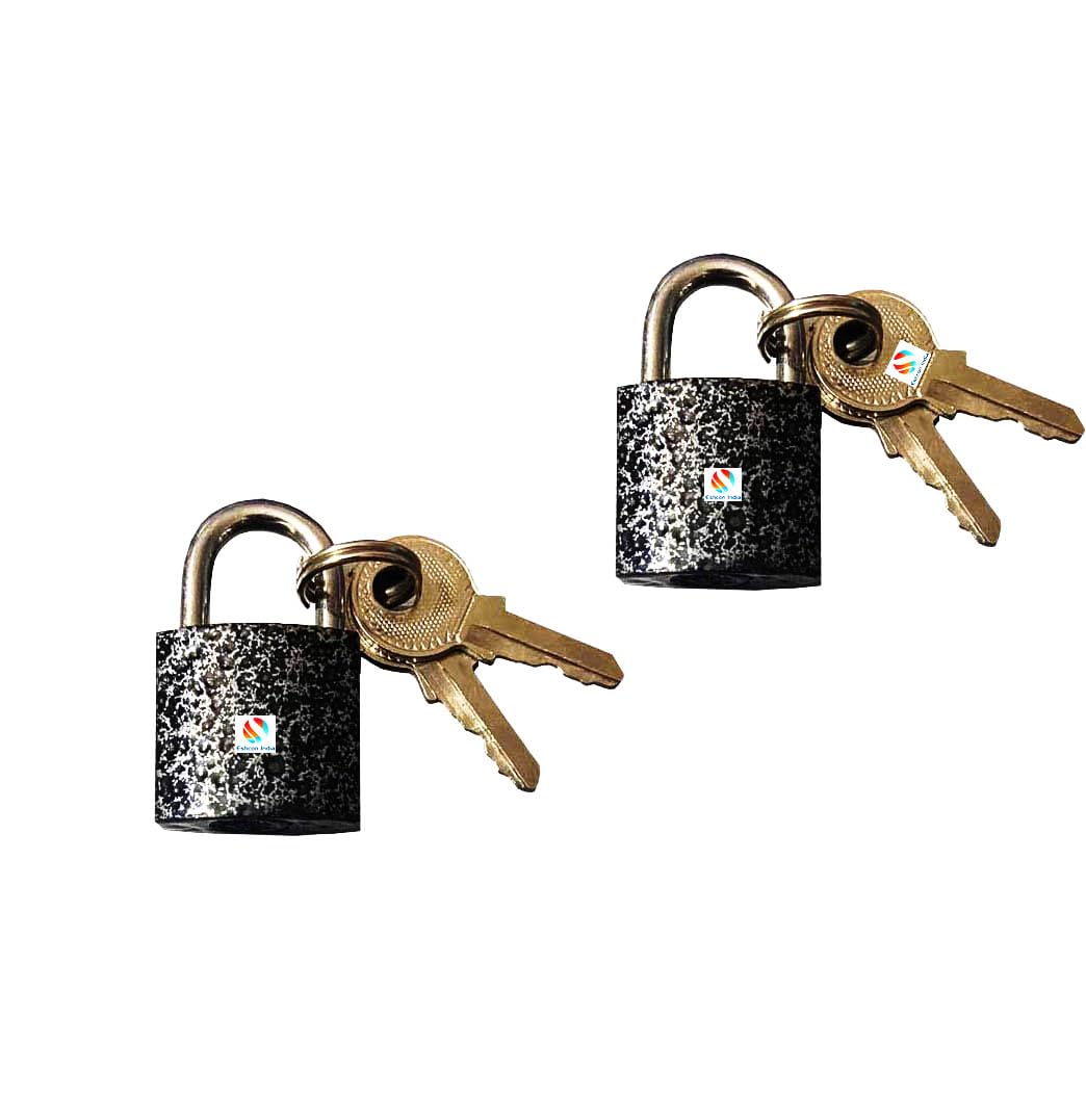 Eshcon 2 Piece Grey Colour Mini Small Padlock with 2 Keys for