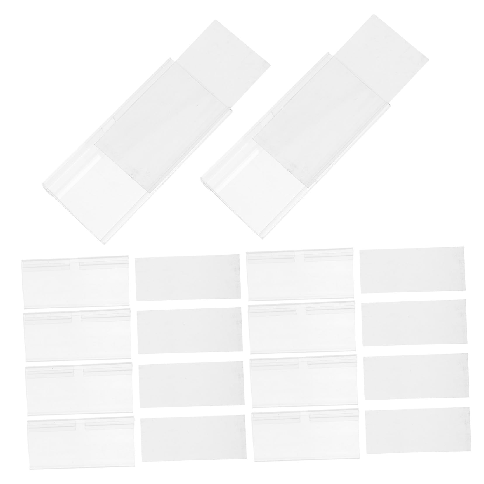 Porta Etichette per Scaffali 100 Set Plastico e Carta, Bordo Liscio