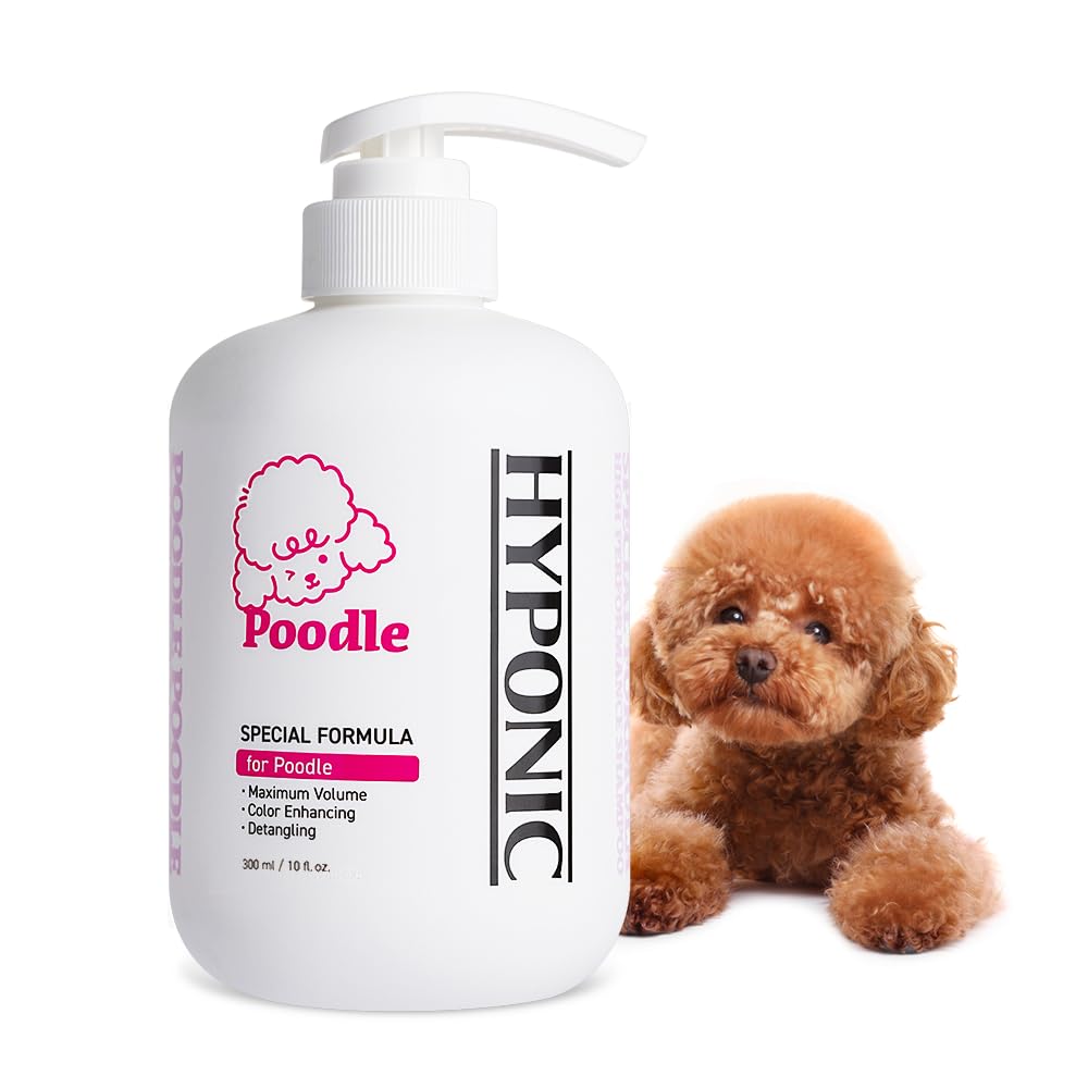 HYPONIC Shampoo for Poodle - Hypoallergenic Breed-Specific Shampoo for Poodle for Soft Volume, Moisture Coat, and, Vibrant color (300ml)