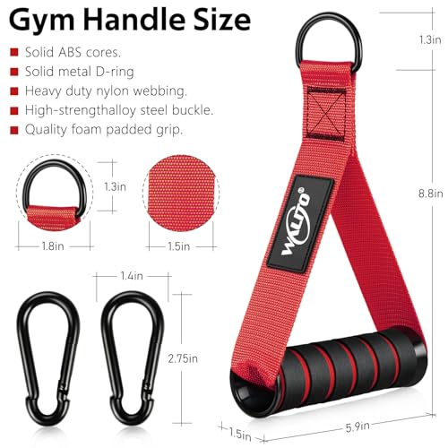 Image of Exercise Handles, Cable Machine Handles for Gym Cable Attachments Training | 2 Pack Heavy Duty Handle with Non Slip Grip for Cable Machines, Pull Down Workouts, Resistance Bands and Home Gym Equipment
