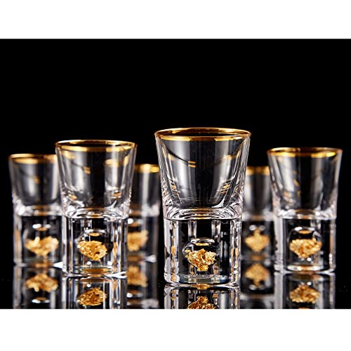 Juego De 6 Vasos De Chupito KADAX 28 Ml - Vidrio Con Base Gruesa, Multicolor, Para Vodka Y Licores