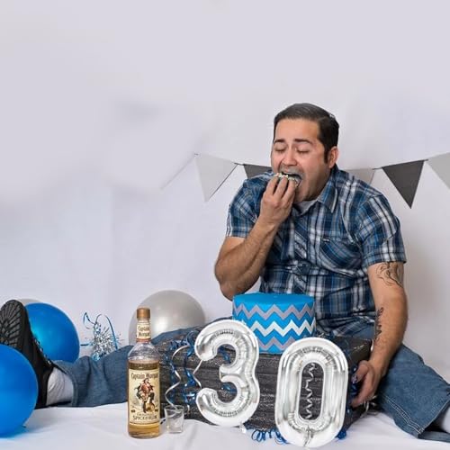 Image of TONIFUL Number Balloon 16 Inch 10 Pcs Silver 0-9 Birthday Number Balloons