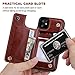 for iPhone 11 Wallet Case with Card Holder,OT ONETOP PU Leather Kickstand Card Slots Case,Double Magnetic Clasp and Durable Shockproof Cover for iPhone 11 6.1 Inch(Brown)
