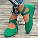Generic Women's Comfortable Fashion Elastic Ankle Straps Flats Shoes, Flat Shoes Dressy Ballet Flats with Stretch Ankle Straps Square Toe Slip on Walking Shoes Yoga Flat Shoes Slip On Loafers Green