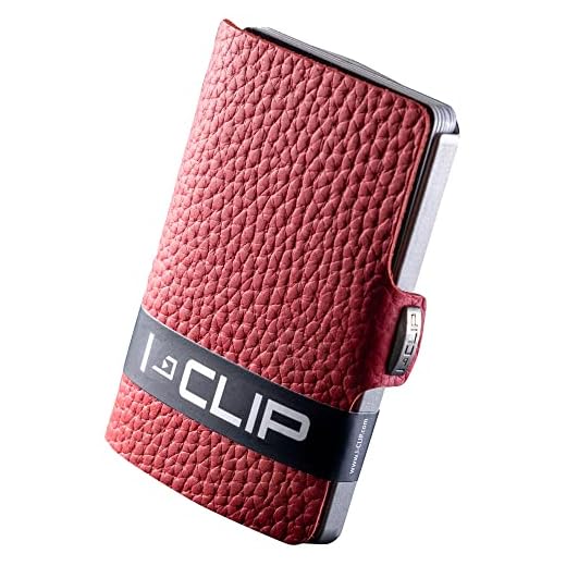 I-CLIP ® Original | Portafoglio Uomo Donna in Pelle | Mini Porta Carte di Credito | Portatessere Tascabile Piccolo Slim | Idea Regalo Uomo | Wallet Originale da Collezione | Pure Rosso