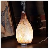 Ellestfun Essential Oil Diffuser 120ml, Handmade Glass Art Rock Pattern,Ultrasonic Aromatherapy Diffuser with Intermittent Setting, Soft and Bright Night Light, Cool Mist Humidifier for Home