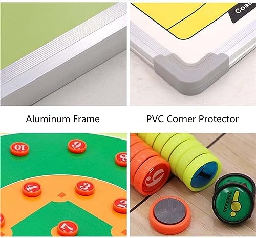 Phantomsky Dry Erase Coach Marker Board For Baseball, Portable Double-Sided Aluminum Alloy Tactical Clipboard Softball Coaching Strategy Board With Magnetic Markers, Pen, Eraser And Storage Bag #TOP3
