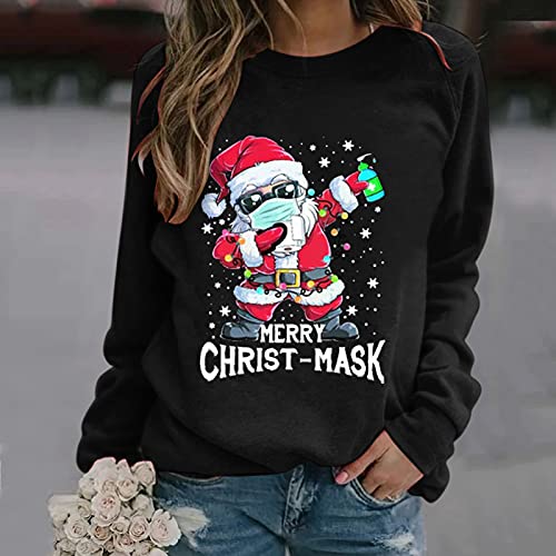 Vrouwen lange mouw bedrukte top casual kerst sweatshirt groen - Afbeelding 3