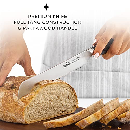 Joyjolt 8” Bread Knife. High Carbon X50 German Steel Kitchen Knife – Magnetic Gift Box. #TOP2