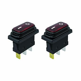 lcocove JD 2pcs 30A SPST KCD3 Power Switch 125V/250V AC Rocker Switch ON/Off Switch 3Pin 2Position Toggle Switch with UL Certificate Waterproof Switches