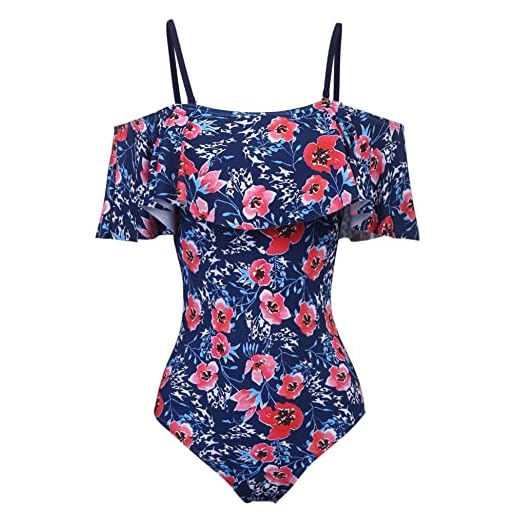 Achruor Badeanzug Damen Bauchweg V-Ausschnitt Sexy Einteiler Schwimmanzug Strandmode Bikini Push Up Bademode mit Shorts Schlankheits, Schwarz, S (EU 36-38) 4 ADOME Badeanzug Damen Einteiler Swimsuit Push Up UV Rückenfrei Strand Bademode Strandmode Frauen Schulterfrei Vintage Monokini Rüschen XXL Große Größen