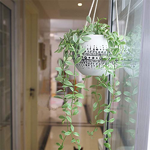 Kiaotime Ceramic Hanging Planter For Indoor Outdoor, Decorative Boho Flower Green Grass Plant Succulent Air Plants Hanging Plant Pots Holder #TOP7
