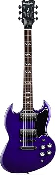 WestCreek RACER Solid Body Electric Guitar, Double Cut guitar, Rounded End Frets, Bone nut, Rosewood Fingerboard, Mahogany Body Matte Purple