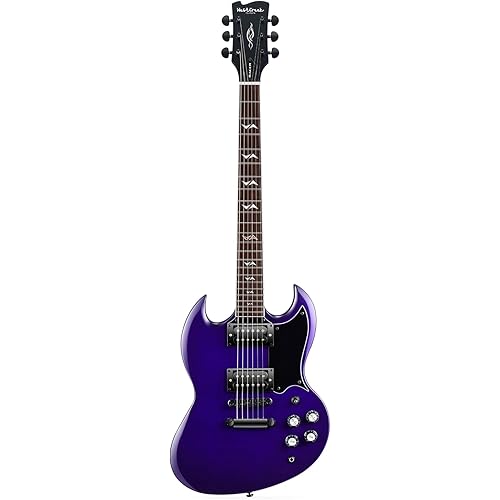 WestCreek RACER Solid Body Electric Guitar, Double Cut guitar, Rounded End Frets, Bone nut, Rosewood Fingerboard, Mahogany Body (Matte Purple)