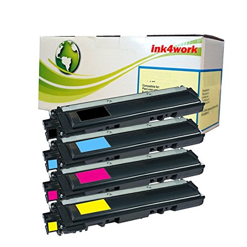 INK4WORK Compatible Toner Cartridge Replacement for Brother TN210 TN-210 to use with Brother HL-3040CN HL-3045CN HL-3070CW HL-3075CW MFC-9010CN MFC-9120CN MFC-9125CN MFC-9320CW (B/C/M/Y, 4-Pack)