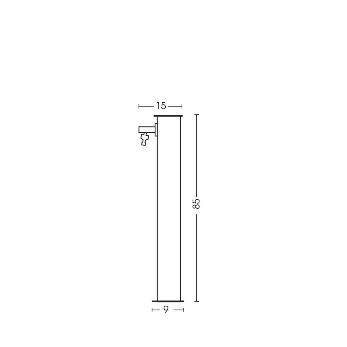 FONTANA QUADRATA IN ALLUMINIO 42/Q - Bianco