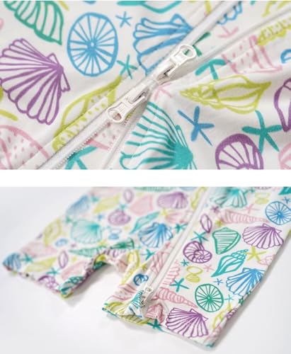 Teach Leanbh Unisex 2 Pack Bamboo Viscose Pajamas 2 Way Zipper Short Sleeve Printed Romper Jumpsuit Sleep and Play4