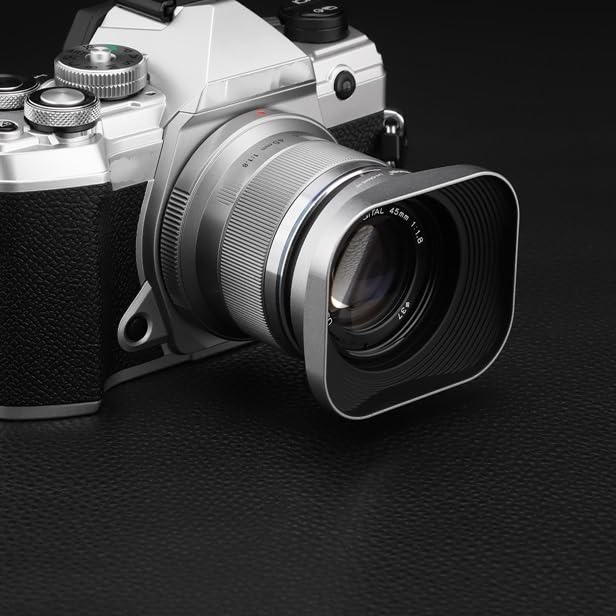 Camera Lens Hood, Compatible con Parasol Plateado Olympus 45mm F1.8