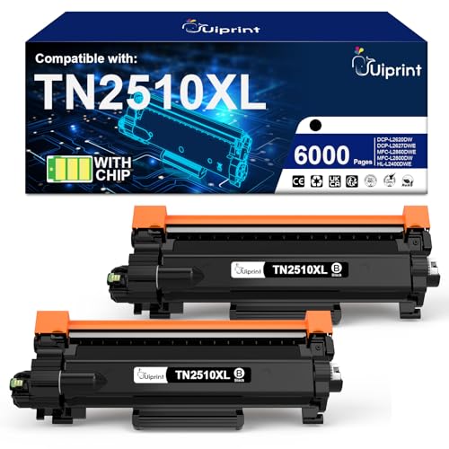Cartouche de toner TN2510XL noir compatible Brother pack de 2 pour imprimante DCP-L2620DW