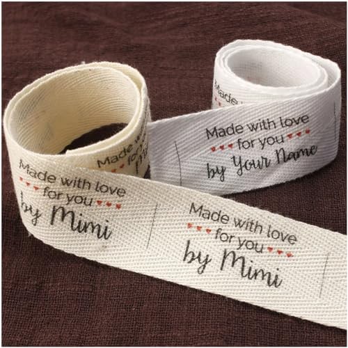 Etiquetas De Costura Personalizadas De 25 X 50 Mm, Etiquetas De Ropa, Etiquetas De Costura, Diseño De Nombre Personalizado, Logotipo De Texto Comercial Hecho A Mano, Etiqueta De Tela De Cinta