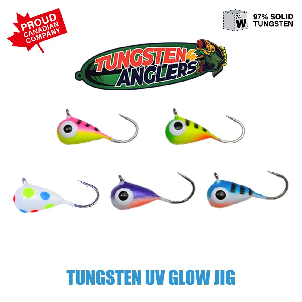 Tungsten Gold Ice Fishing Jigs — Lucky 7 Pack, 4–6mm, For Walleye, Crappie, Panfish & Trout