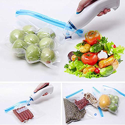 D-SYANA8 Envasadora al Vacío Mini Food Saver Selladora al Vacío Inalámbrica, Vacío de Alimentos 4 Sellado Bolsas Reutilizable, para Frutas, Verduras y Carne