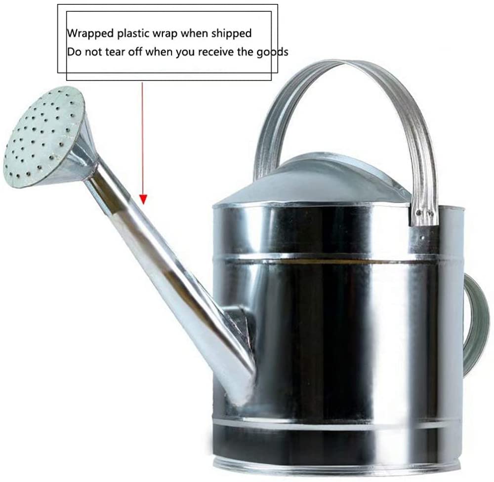 Gießkanne Metallgießkanne Gießkanne aus verzinktem Eisenblech Große Kapazität Gartenbewässerung Gartenpflanze Blumenbewässerungseimer Gartenbewässerungswerkzeug-10L ( Color : Silver , Size : 10L )
