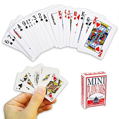 OOTB Mini Jeu de Cartes à Jouer 54 Cartes - Jeu de Voyage, Poker, Solitaire, Bataille etc...