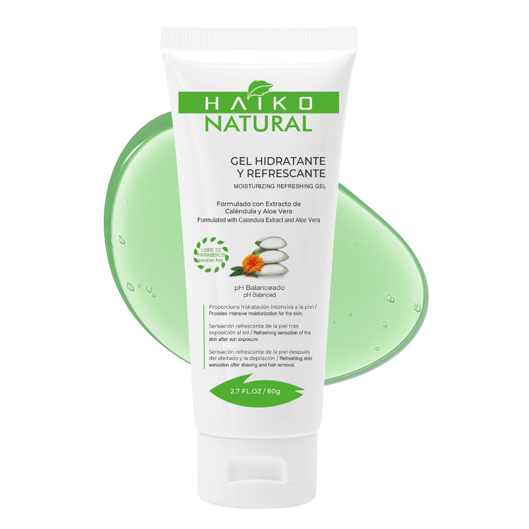 Amazon.com : HAIKO NATURAL Aloe Vera & Calendula Soothing Gel  Hydrating  After Sun, Post-Shave & Waxing Skin Relief  Lightweight, Fast-Absorbing,  Paraben-Free  For Face & Body  2.7 fl oz :