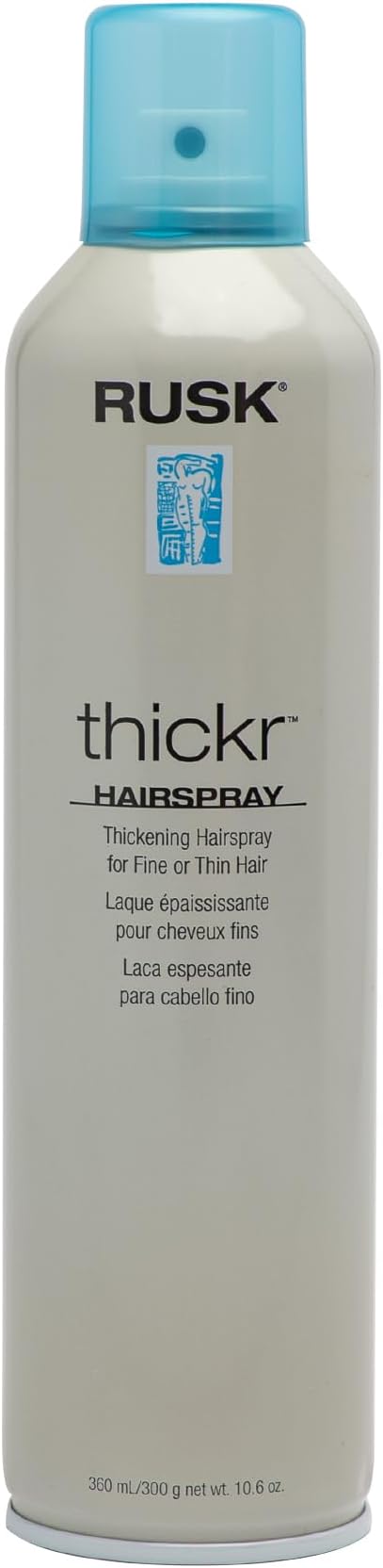 RUSK Thickening Hairspray, 10.6 Oz, Extra-Hold Hairspray, Powerful Texture and Shine, UV Blockers to Protect Color-Treated or Highlighted Hair