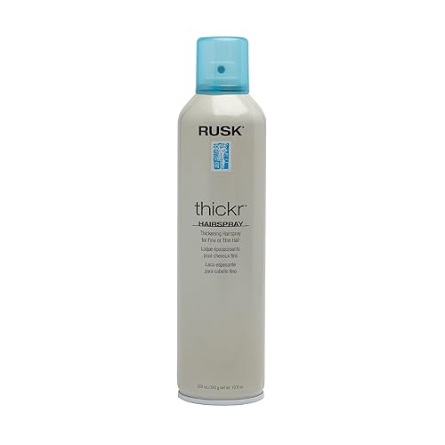 RUSK Laca espesante para el cabello, laca para el cabello de fijación extra, ofrece una textura y brillo potentes, bloqueadores UV para proteger el