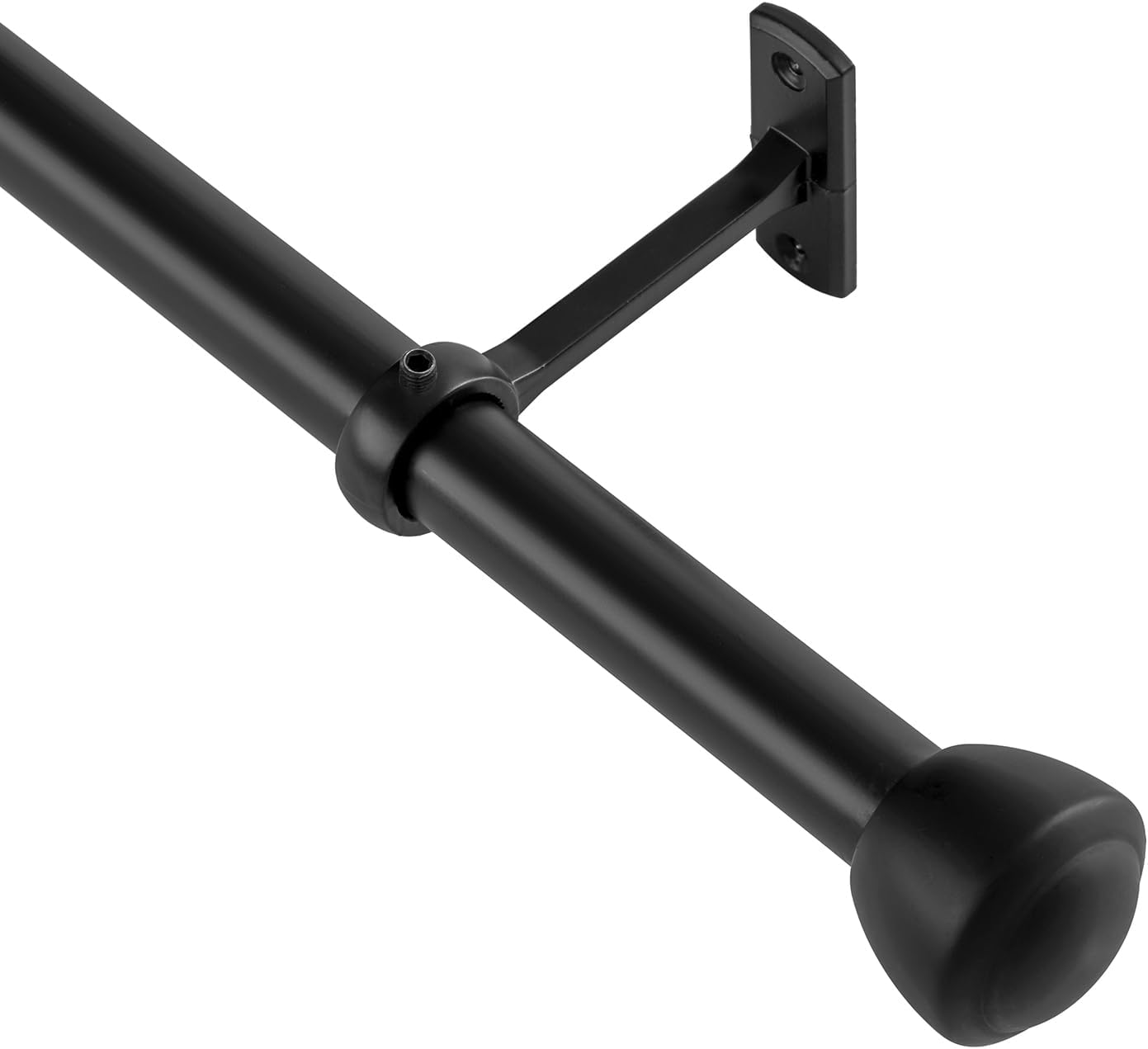 Telescoping Curtain Rods for Windows 48 to 168 Inch Adjustable, 1 Inch Diameter Heavy Duty Black Drapery Rod Set with Classical Finials 48’‘-168’‘