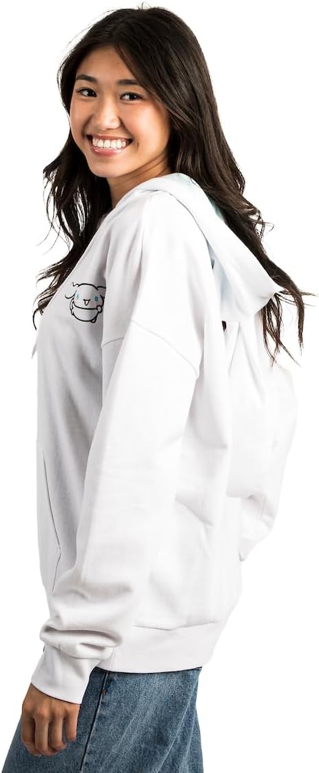Bioworld Cinnamoroll Adult White Cosplay Hoodie With 3D Ears and Embroidery