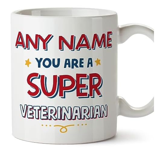 MUGFFINS Tazas Personalizadas para VETERINARIA - En Inglés - You Are Super - 11 oz / 330 ml - Regalo Personalizable original y divertido
