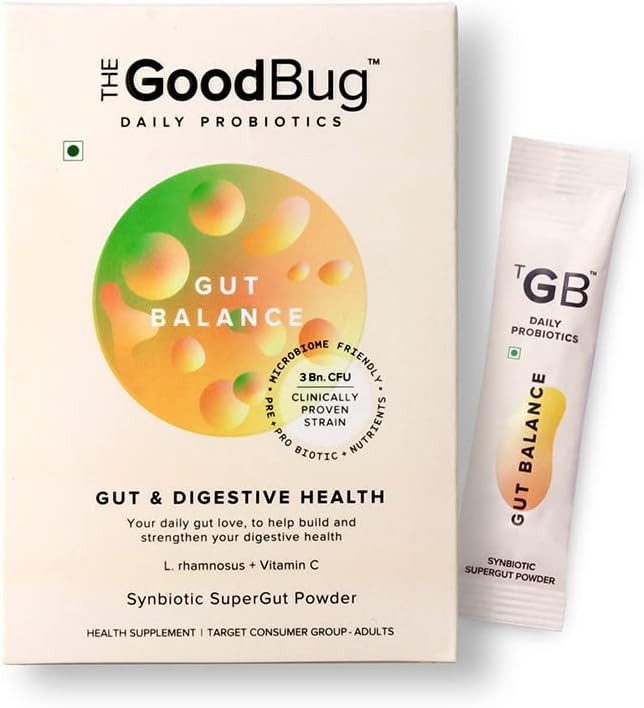 Gut Balance Probiotics Supplements For Gut Health - 3Bn Cfu Of Clinically Proven Strains|Aids Digestion,Enhances Nutrient Absorption & Metabolism|For Men & Women|1 count,15 servings