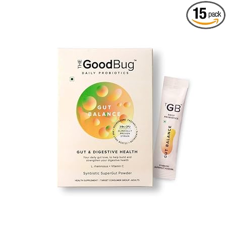 The Good Bug Gut Balance SuperGut Stick for Gut Health, Strong Digestion & Immunity | Probiotics + Inulin + Vitamin C | For Men & Women | 3Bn CFU of Clinically Proven Strains | 15 Days Pack