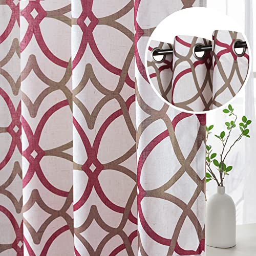 H.VERSAILTEX Linen Curtains 96 Inch Length 2 Panels Linen Sheer