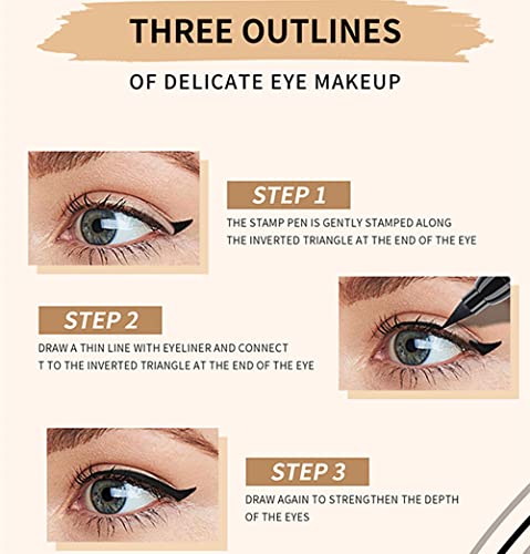 image for Go Ho Liquid Eyeliner Stamp Wingliner,Brown Winged Eyeliner Stamps for