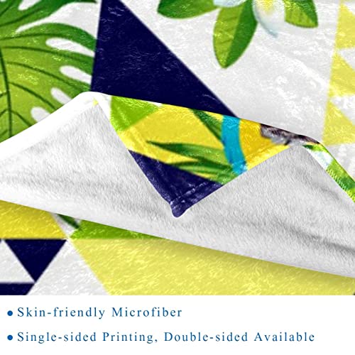 Couverture polaire perroquet 150x130 cm en microfibre légère pour lit et canapé