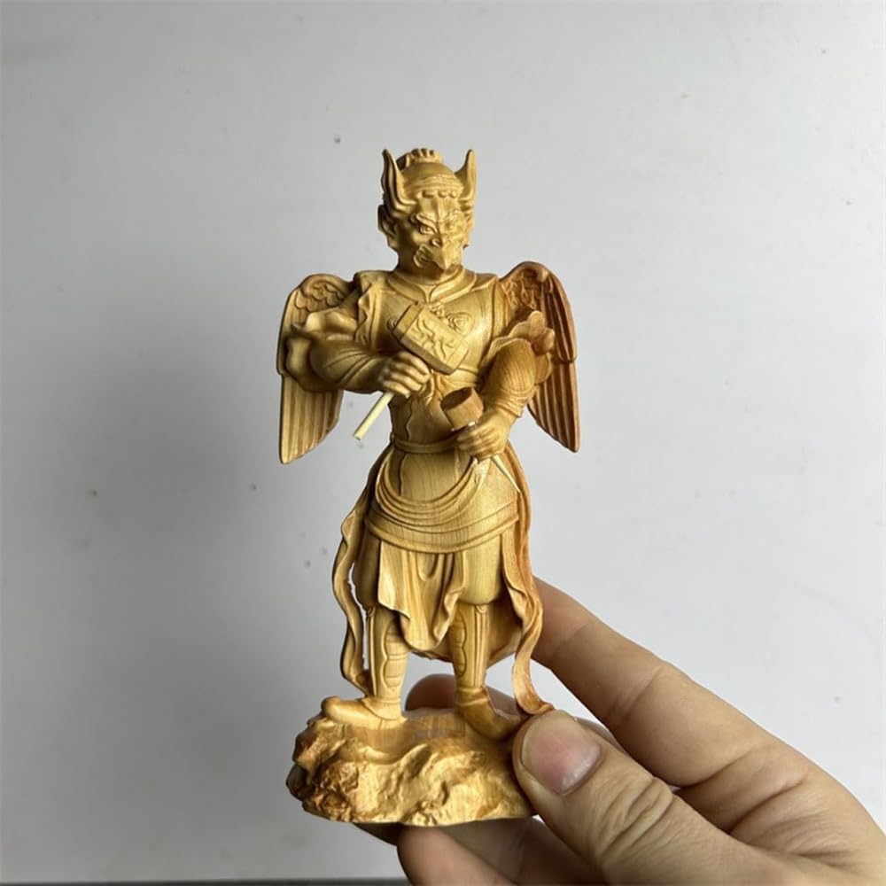 Amazon｜木彫り仏像 烏天狗 置物【諸天神】桧木製高級木彫り 総高20cm
