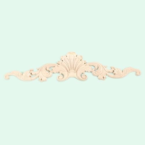 Miniatura 5 de MUXSAM Apliques tallados en madera, detalles de tallado transparente superpuestos, calcomanías artesanales para gabinetes, manteles de pared,