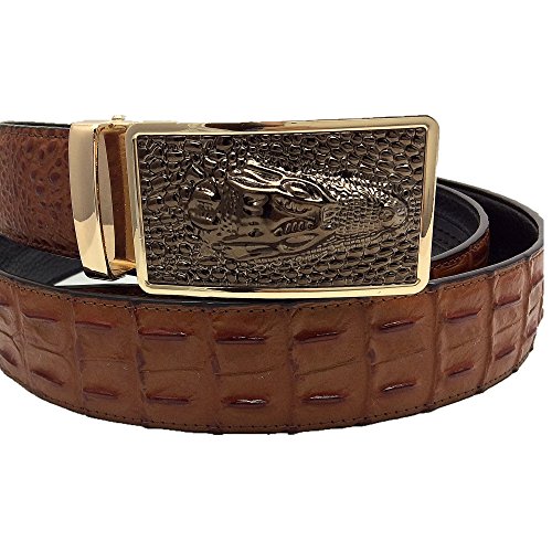 Men's Alligator Pattern Genuine Leather Ratchet Belts For Men With Automatic Buckle3