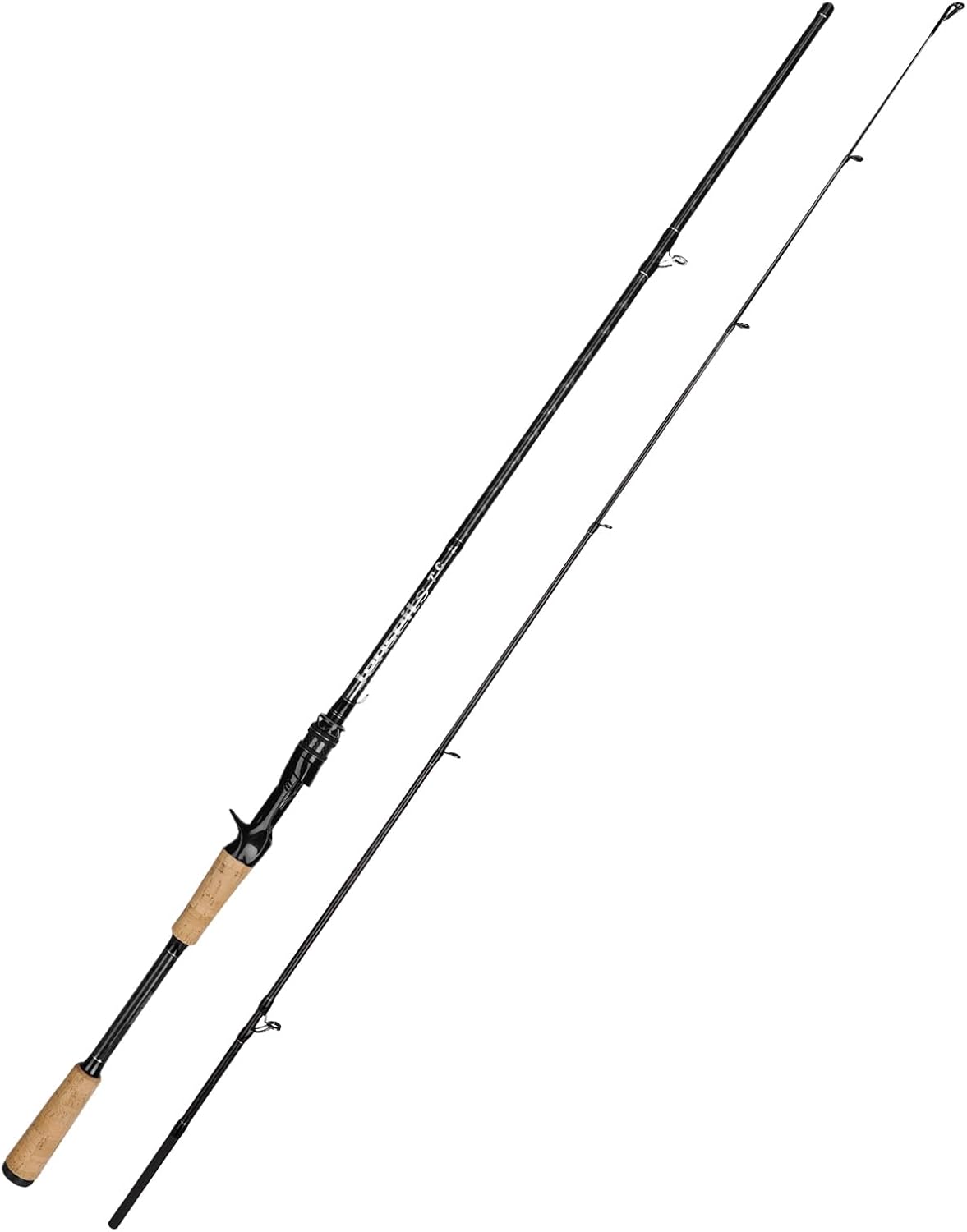 Jenseits Spining Fishing Rods – 2 Piece Carbon Fiber Rod, Medium Heavy Power Extra Fast Action, Premium Cork & EVA Handle, Fuji/Ceramic Guides – Precision Rod for Bass & Lure Fishing 2PC-Fishing rod-cast-7'-MH