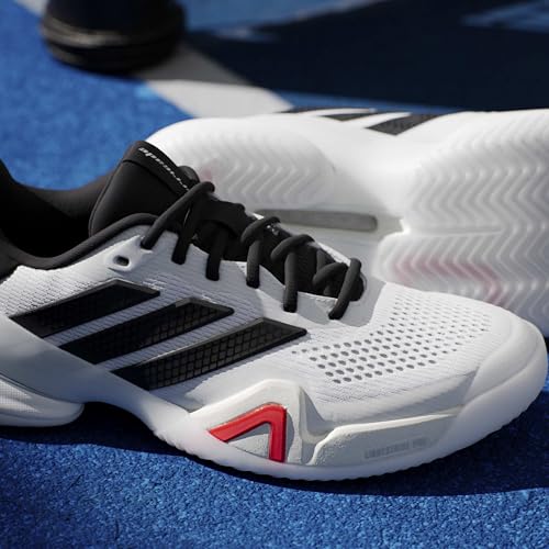 Image of adidas Mens Barricade 14 Tennis Sneakers Shoes - Black, Orange