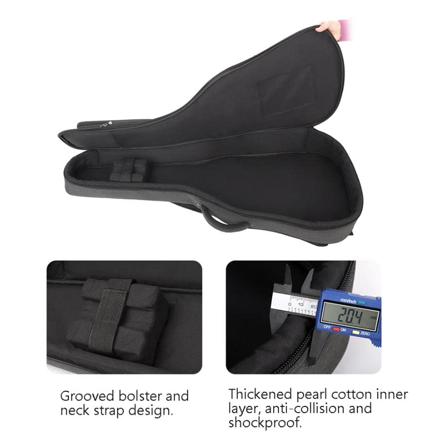 Luminexia Custodia per Chitarra a Grandezza Naturale con Tracolle,Custodia Imbottita,Cuscino per Il Collo scanalato,Design della Tracolla,per Chitarra Classica e Acustica Borsa per Concerto