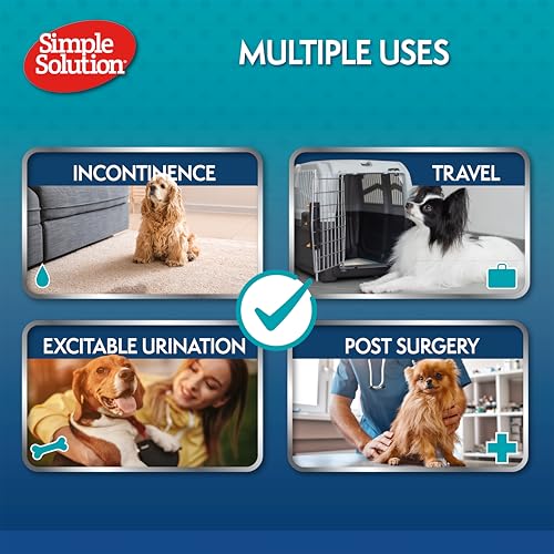 Simple Solution Disposable Dog Diapers For Female Dogs, Super Absorbent Leak-Proof Fit With Wetness Indicator For Excitable Urination, Incontinence Or Females In Heat - 12 Pack - 10