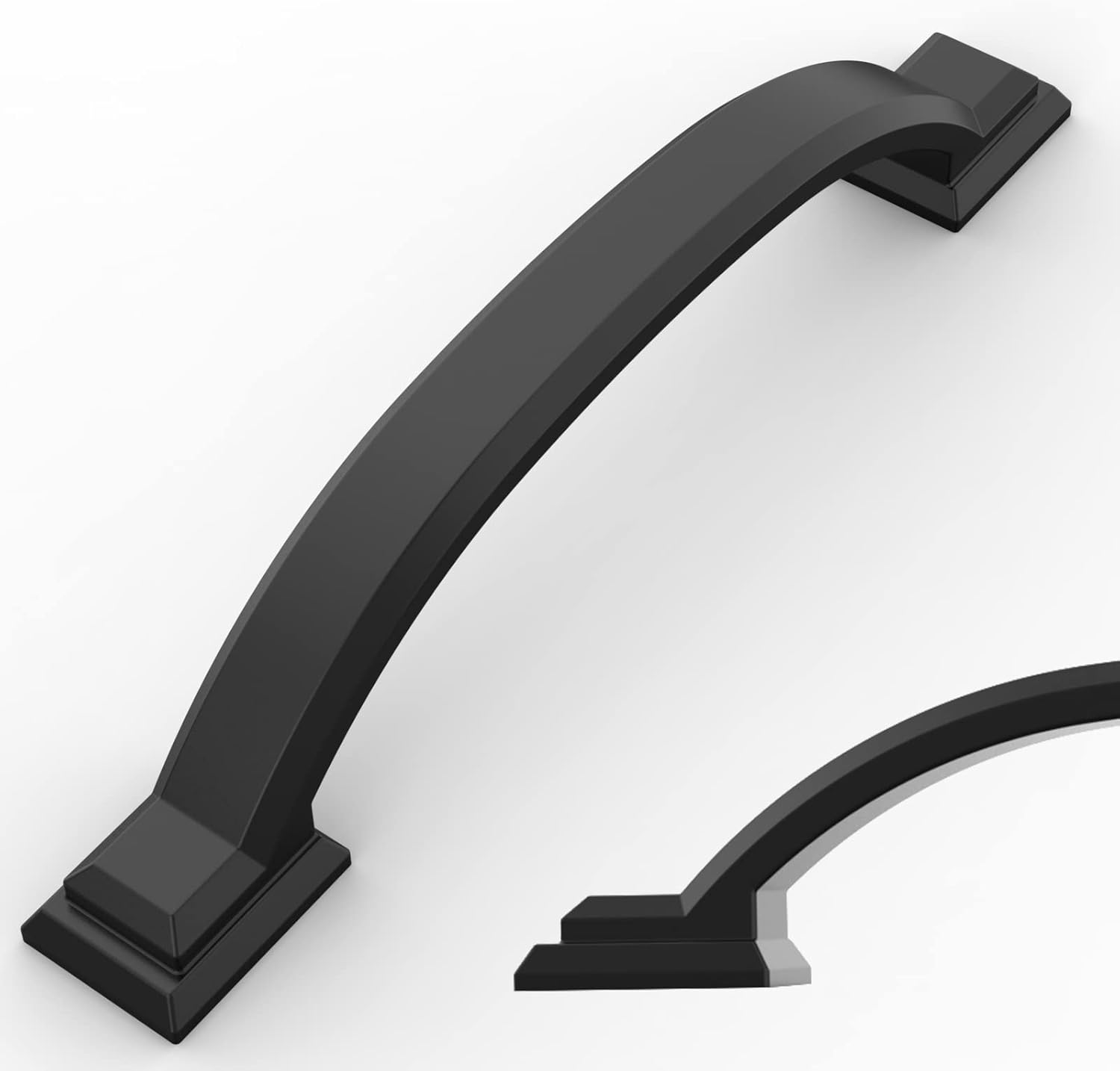 Amerdeco 10 Pack Matte Black Pulls 4 Inch(102mm) Hole Centers